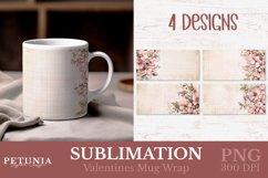 vintage valentines day mug wrap designs being used as valentines day mug sublimation prints