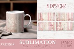 vintage valentines day mug wrap designs being used as valentines day mug sublimation prints