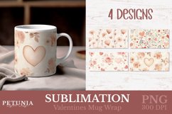 vintage valentines day mug wrap designs being used as valentines day mug sublimation prints