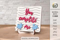 Valentine’s Day Note Stand Laser Cut. Standing Decor SVG Product Image 1