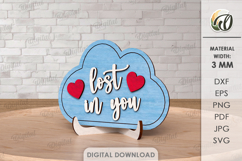 Valentine’s Day Note Stand Laser Cut. Standing Decor SVG Product Image 1