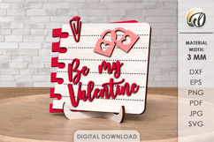 Valentine’s Day Note Stand Laser Cut. Standing Decor SVG Product Image 1