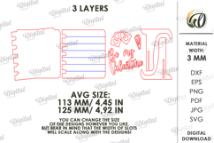 Valentine’s Day Note Stand Laser Cut. Standing Decor SVG Product Image 2