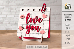 Valentine’s Day Note Stand Laser Cut. Standing Decor SVG Product Image 1