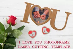 I Love You Photoframe SVG, Love Photoframe for Laser Cutting Product Image 1