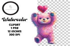 Valentines Pink Bear Clipart