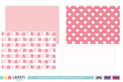 Valentine Digital Papers | Pink Love Scrapbooking Patterns Product Image 4