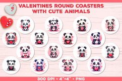 Valentines Round Coasters with Cute Animals and Hearts Product Image 5