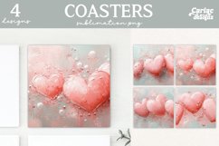 Valentines Square Coaster Sublimation Designs