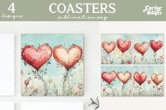 Valentines Square Coaster Sublimation Designs