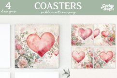 Valentines Square Coaster Sublimation Designs