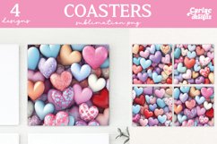 Valentines Square Coaster Sublimation Designs