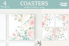 Valentines Square Coaster Sublimation Designs