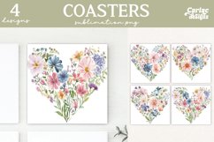 Valentines Square Coaster Sublimation Designs