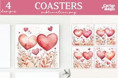 Valentines Square Coaster Sublimation Designs