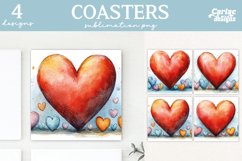 Valentines Square Coaster Sublimation Designs