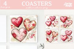 Valentines Square Coaster Sublimation Designs