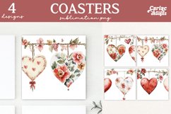 Valentines Square Coaster Sublimation Designs