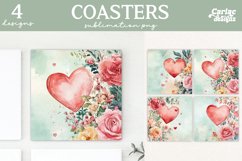 Valentines Square Coaster Sublimation Designs