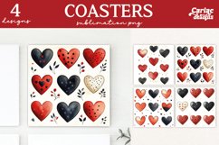Valentines Square Coaster Sublimation Designs