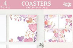 Valentines Square Coaster Sublimation Designs
