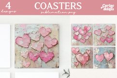 Valentines Square Coaster Sublimation Designs