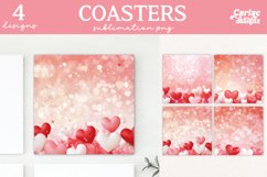 Valentines Square Coaster Sublimation Designs