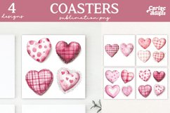 Valentines Square Coaster Sublimation Designs