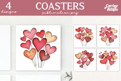 Valentines Square Coaster Sublimation Designs