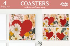 Valentines Square Coaster Sublimation Designs
