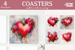 Valentines Square Coaster Sublimation Designs