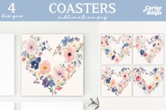 Valentines Square Coaster Sublimation Designs