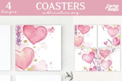 Valentines Square Coaster Sublimation Designs
