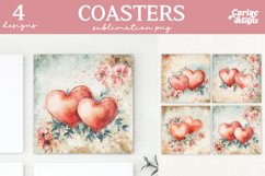 Valentines Square Coaster Sublimation Designs