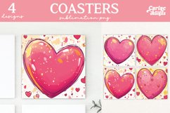 Valentines Square Coaster Sublimation Designs