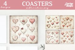 Valentines Square Coaster Sublimation Designs