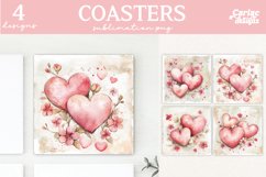 Valentines Square Coaster Sublimation Designs