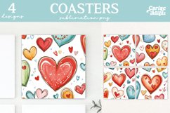 Valentines Square Coaster Sublimation Designs