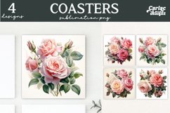 Valentines Square Coaster Sublimation Designs