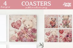 Valentines Square Coaster Sublimation Designs