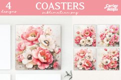 Valentines Square Coaster Sublimation Designs