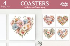 Valentines Square Coaster Sublimation Designs