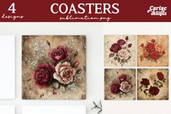 Valentines Square Coaster Sublimation Designs