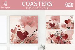 Valentines Square Coaster Sublimation Designs