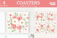Valentines Square Coaster Sublimation Designs