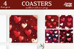 Valentines Square Coaster Sublimation Designs