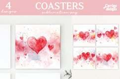 Valentines Square Coaster Sublimation Designs