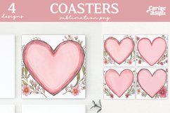 Valentines Square Coaster Sublimation Designs