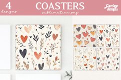 Valentines Square Coaster Sublimation Designs