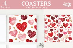 Valentines Square Coaster Sublimation Designs